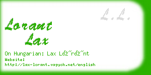 lorant lax business card